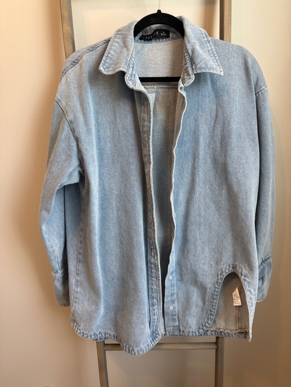 Lioness Light Blue Denim Button-Down Shirt